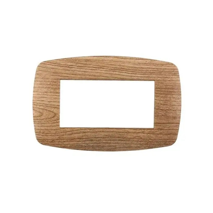 Placca compatibile Bticino Livinglight 4 moduli plastica slim colore legno scuro