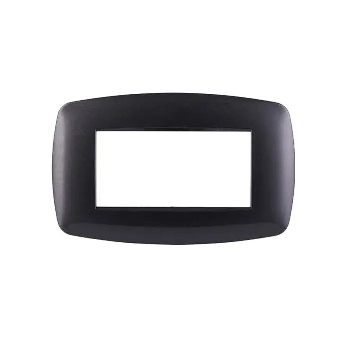 Placca compatibile Bticino Livinglight 4 moduli plastica slim colore acciaio scuro