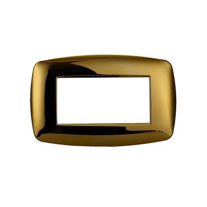 Placca compatibile Bticino Livinglight 4 moduli plastica slim colore oro lucido
