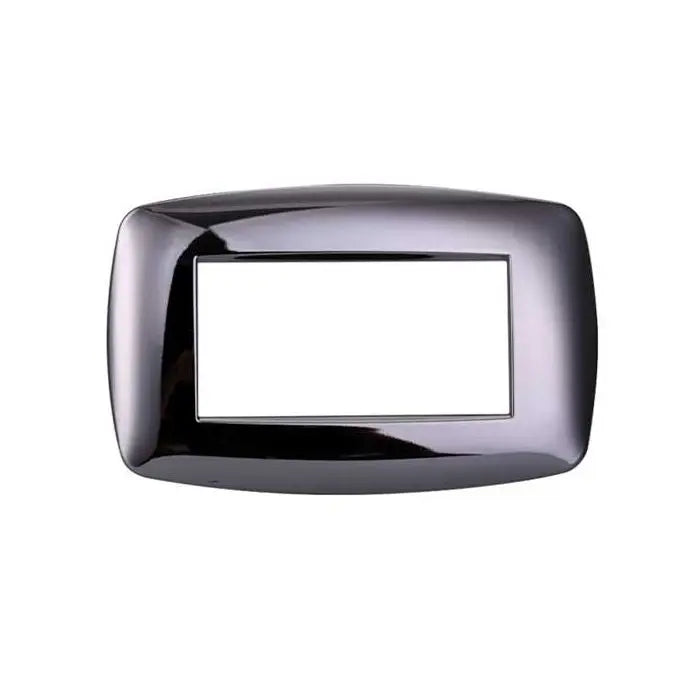 Placca compatibile Bticino Livinglight 4 moduli plastica slim colore cromato lucido
