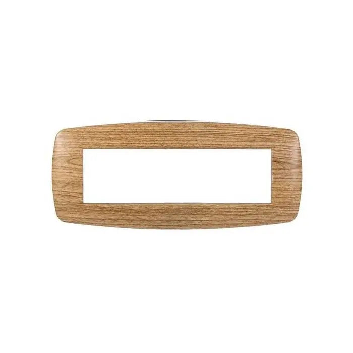 Placca compatibile Bticino Livinglight 7 moduli plastica slim colore legno scuro