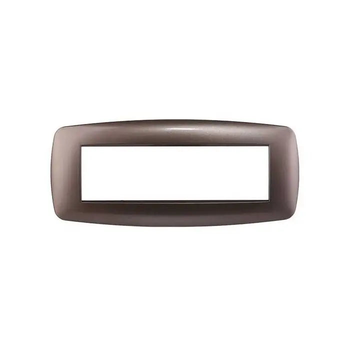 Placca compatibile Bticino Livinglight 7 moduli plastica slim colore acciaio bronzo