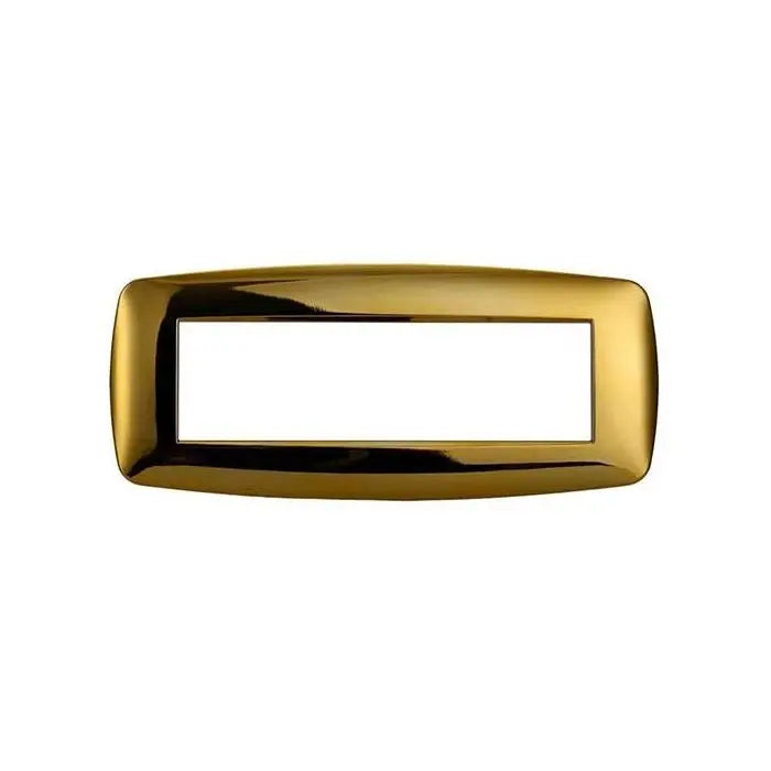 Placca compatibile Bticino Livinglight 7 moduli plastica slim colore oro lucido