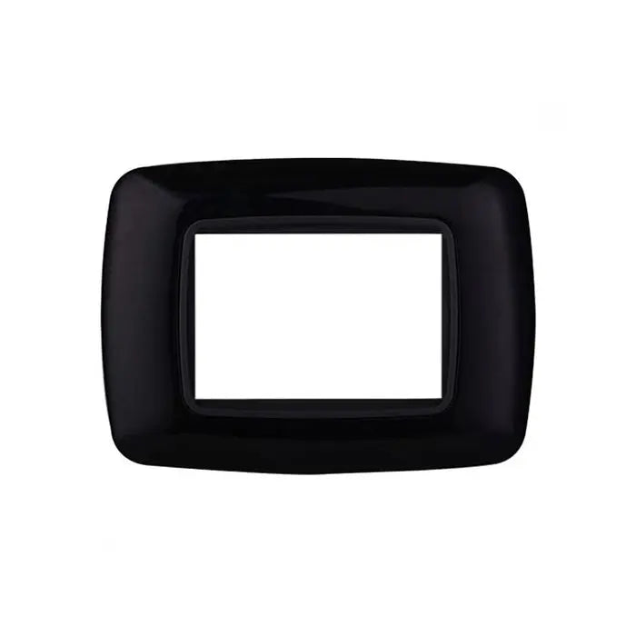 Placca compatibile Bticino Livinglight 3 moduli plastica bombata colore nero