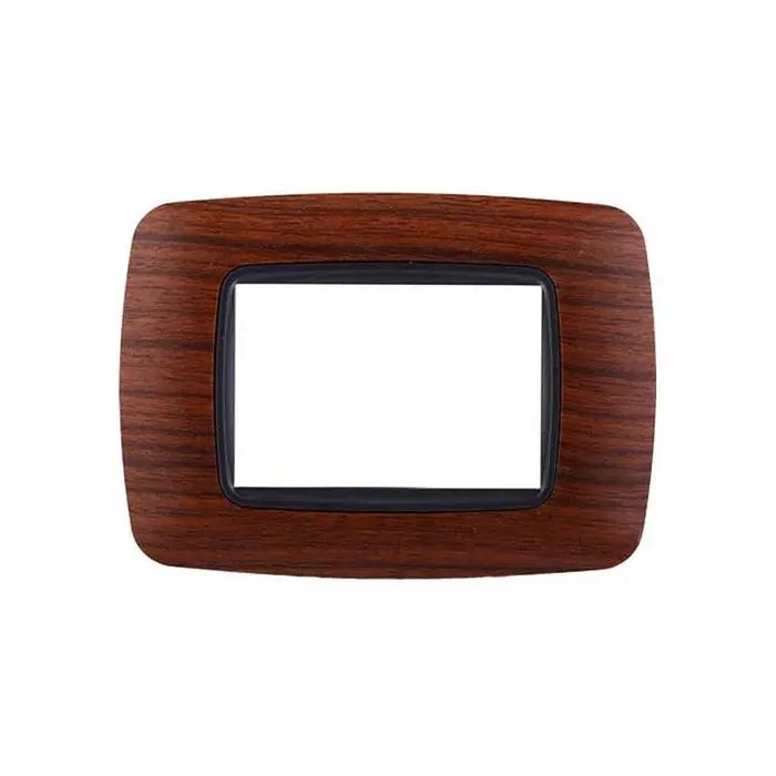 Placca compatibile Bticino Livinglight 3 moduli plastica bombata colore radica