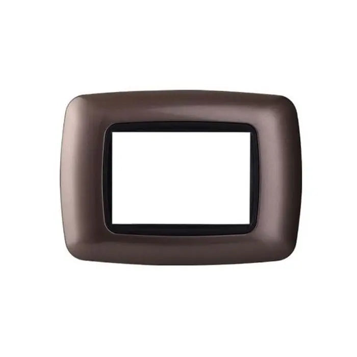 Placca compatibile Bticino Livinglight 3 moduli plastica bombata colore bronzo