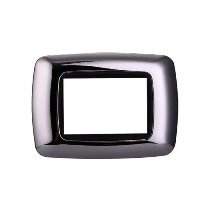 Placca compatibile Bticino Livinglight 3 moduli plastica bombata colore cromato lucido