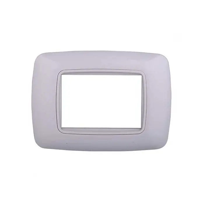 Placca compatibile Bticino Livinglight 3 moduli plastica bombata colore bianco con interno bianco