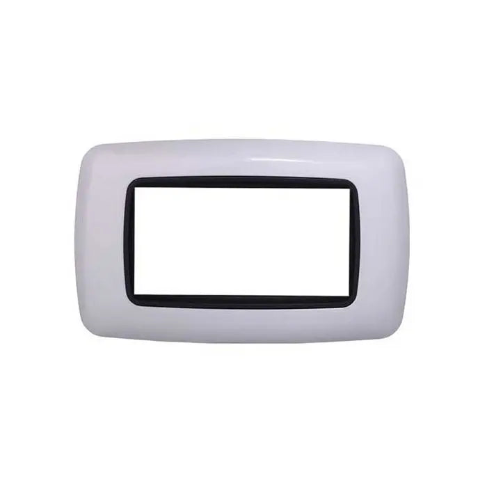 Placca compatibile Bticino Livinglight 4 moduli plastica bombata colore bianco