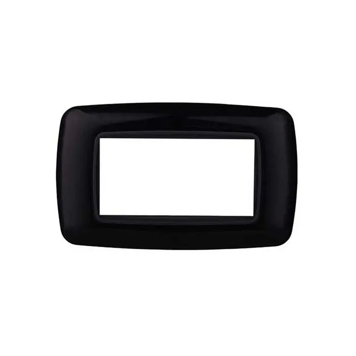 ETTROIT Placca compatibile Bticino Livinglight 4 moduli plastica bombata colore nero