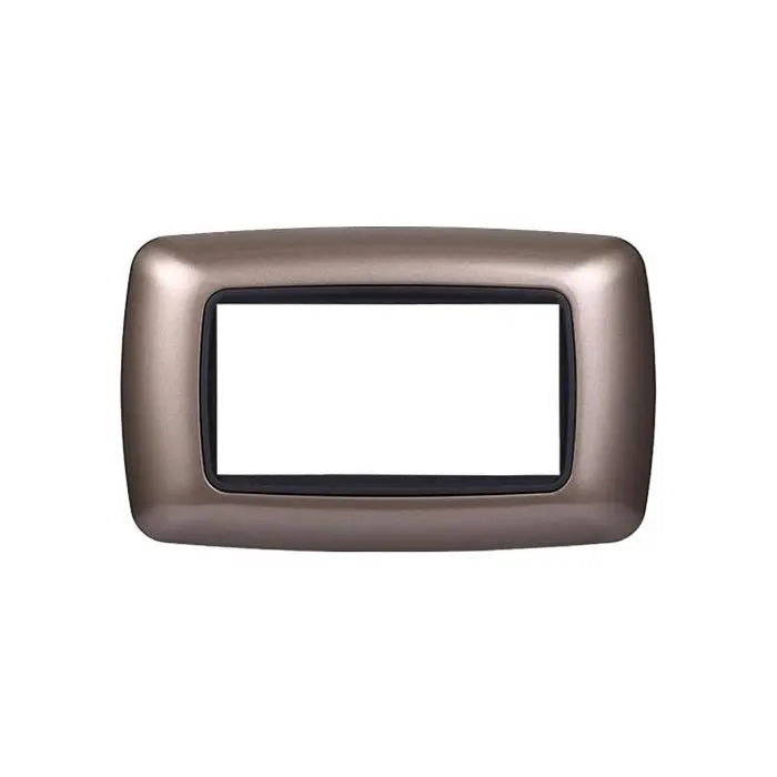 Placca compatibile Bticino Livinglight 4 moduli plastica bombata colore bronzo