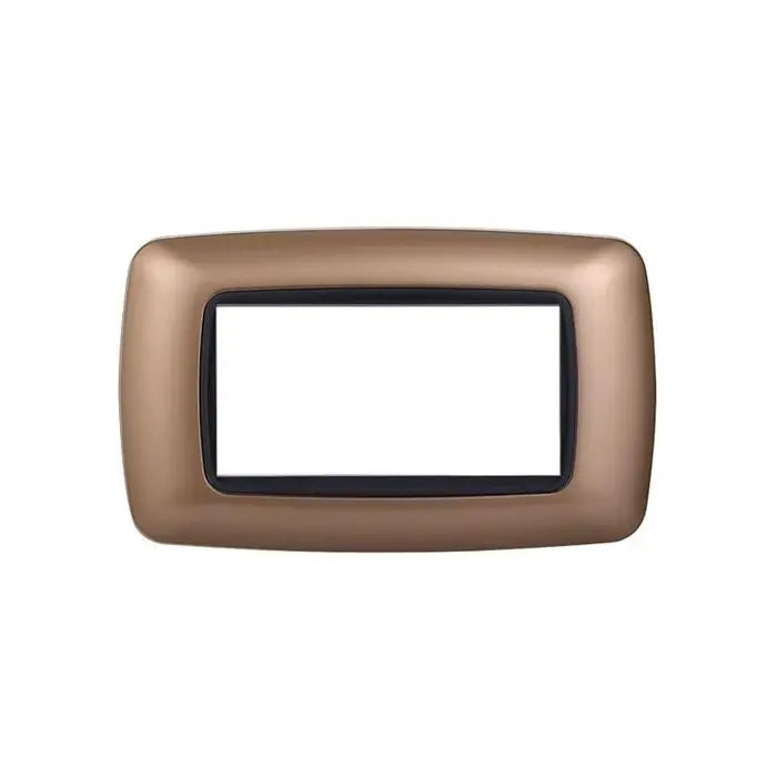 Placca compatibile Bticino Livinglight 4 moduli plastica bombata colore oro