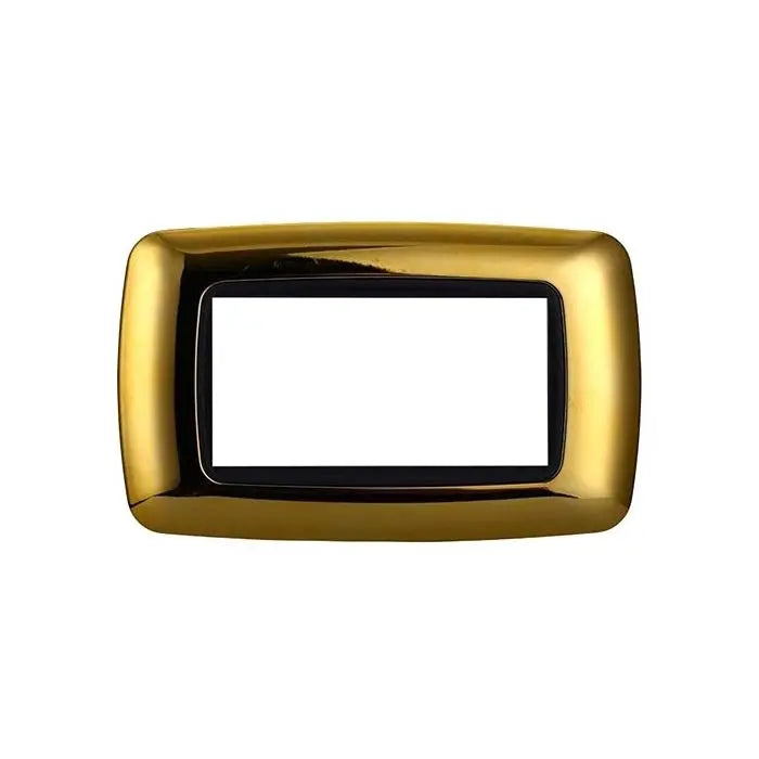 Placca compatibile Bticino Livinglight 4 moduli plastica bombata colore oro lucido