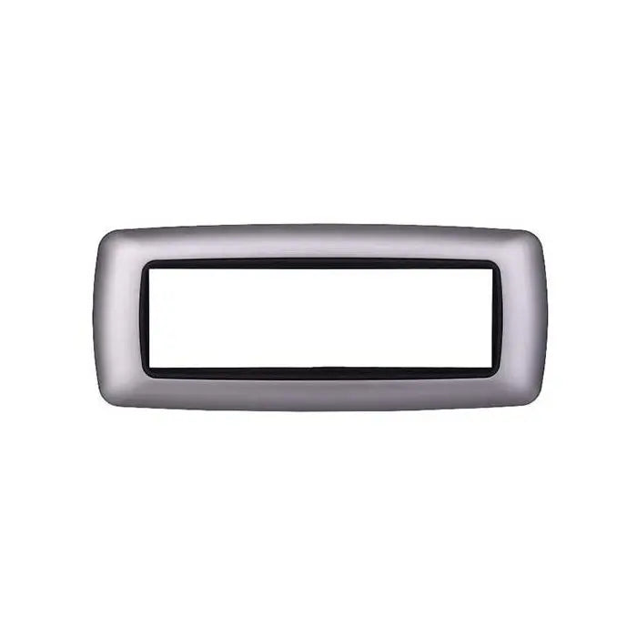 Placca compatibile Bticino Livinglight 7 moduli plastica bombata colore argento