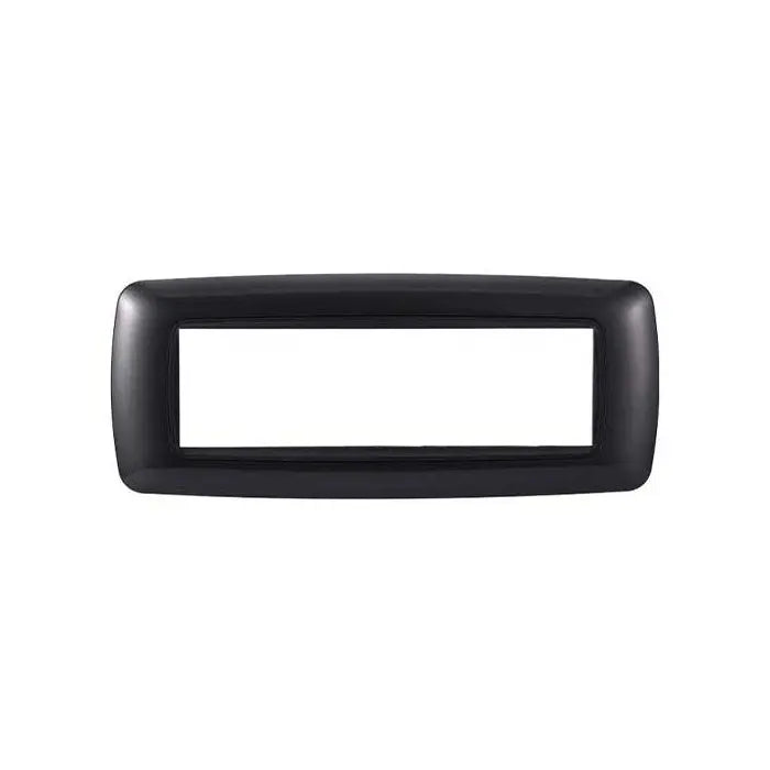 Placca compatibile Bticino Livinglight 7 moduli plastica bombata colore grafite acciaio scuro