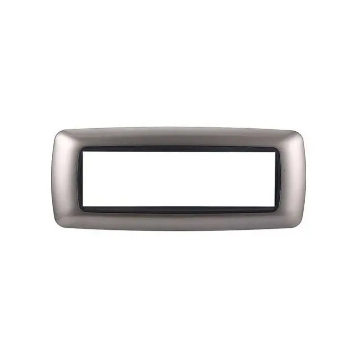 Placca compatibile Bticino Livinglight 7 moduli plastica bombata colore titanio
