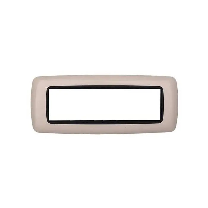 Placca compatibile Bticino Livinglight 7 moduli plastica bombata colore sabbia