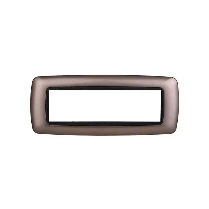 Placca compatibile Bticino Livinglight 7 moduli plastica bombata colore bronzo