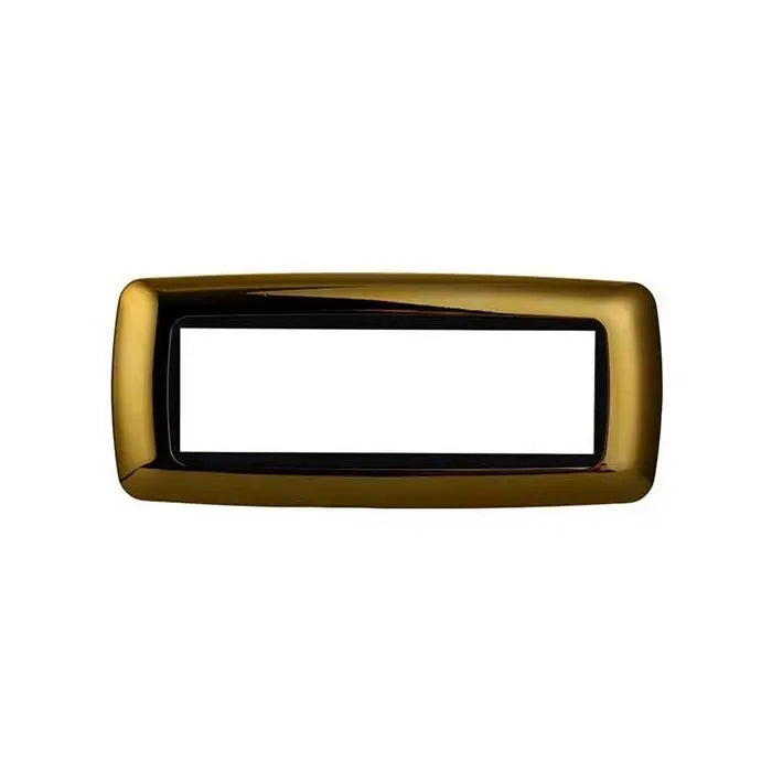 Placca compatibile Bticino Livinglight 7 moduli plastica bombata colore oro lucido