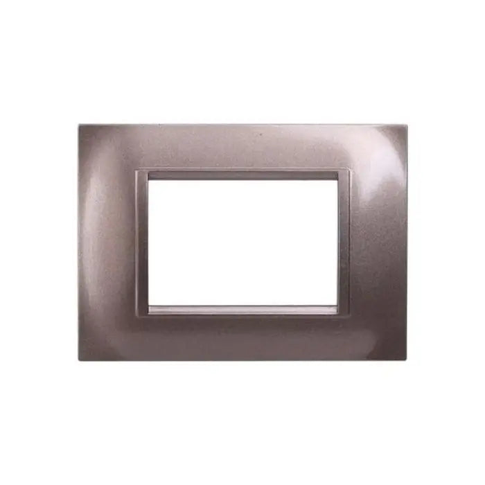 Placca compatibile Bticino Livinglight 3 moduli plastica quadrata colore acciaio bronzo