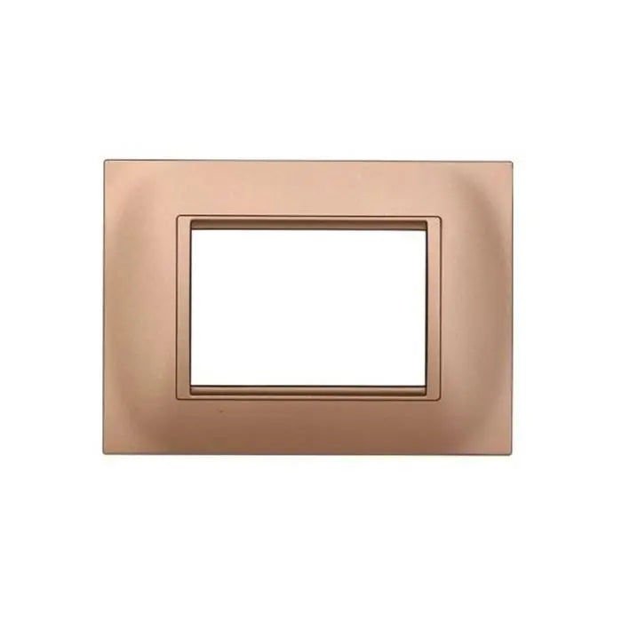 Placca compatibile Bticino Livinglight 3 moduli plastica quadrata colore oro