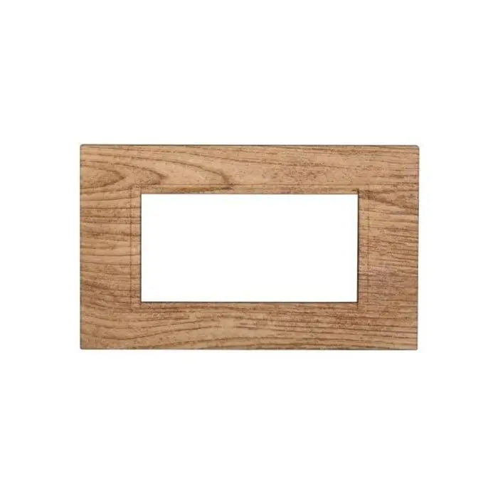 Placca compatibile Bticino Livinglight 4 moduli plastica quadrata colore legno chiaro