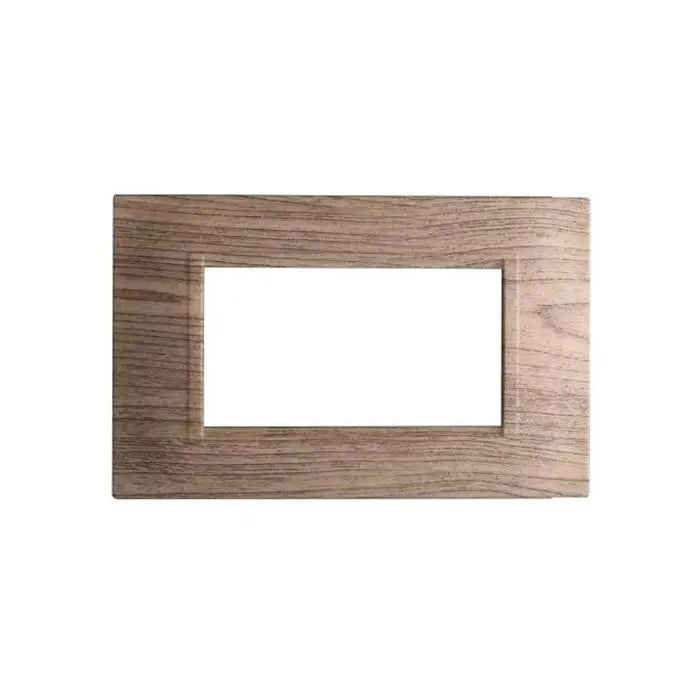 Placca compatibile Bticino Livinglight 4 moduli plastica quadrata colore legno scuro
