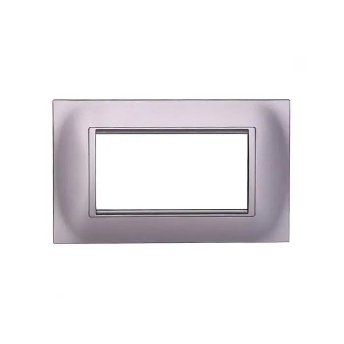 Placca compatibile Bticino Livinglight 4 moduli plastica quadrata colore argento