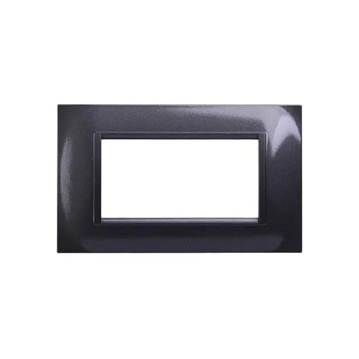 Placca compatibile Bticino Livinglight 4 moduli plastica quadrata colore acciaio scuro