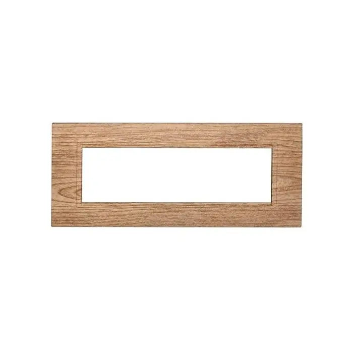 Placca compatibile Bticino Livinglight 7 moduli plastica quadrata colore legno chiaro
