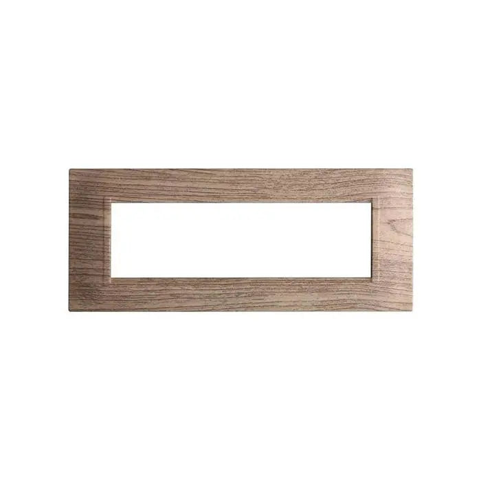 Placca compatibile Bticino Livinglight 7 moduli plastica quadrata colore legno scuro