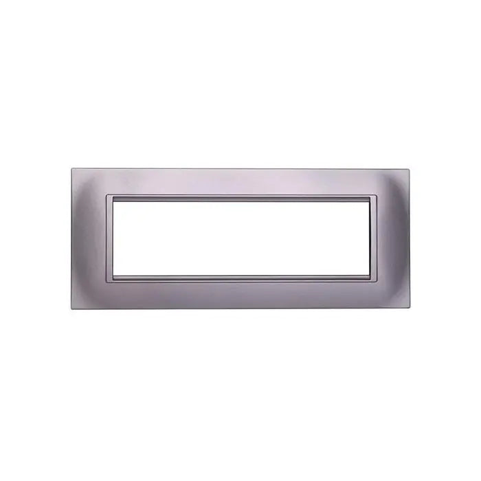 Placca compatibile Bticino Livinglight 7 moduli plastica quadrata colore argento