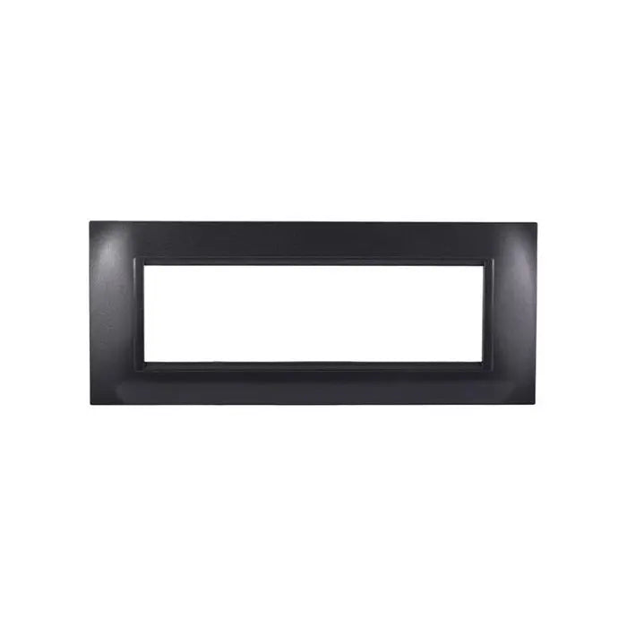 Placca compatibile Bticino Livinglight 7 moduli plastica quadrata colore acciaio scuro