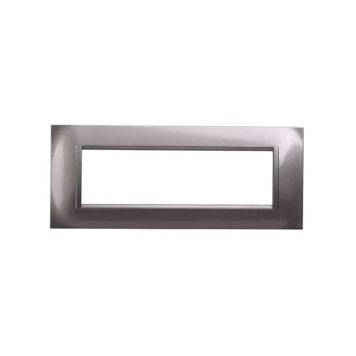 Placca compatibile Bticino Livinglight 7 moduli plastica quadrata colore titanio