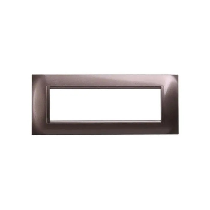 Placca compatibile Bticino Livinglight 7 moduli plastica quadrata colore acciaio bronzo