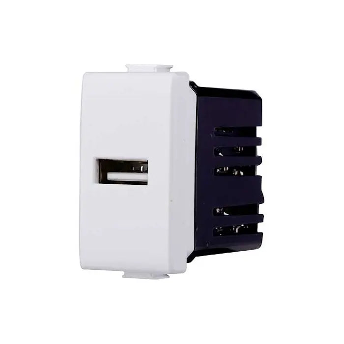 Presa Caricatore USB Type-A compatibile Bticino Matix 5Vdc 2.1A colore bianco