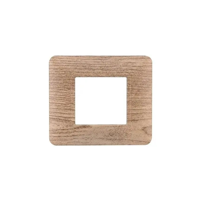 Placca compatibile Bticino Matix 2 moduli plastica colore legno chiaro