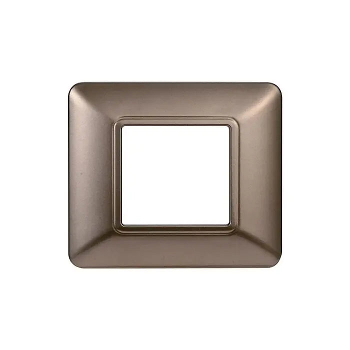 Placca compatibile Bticino Matix 2 moduli plastica colore bronzo