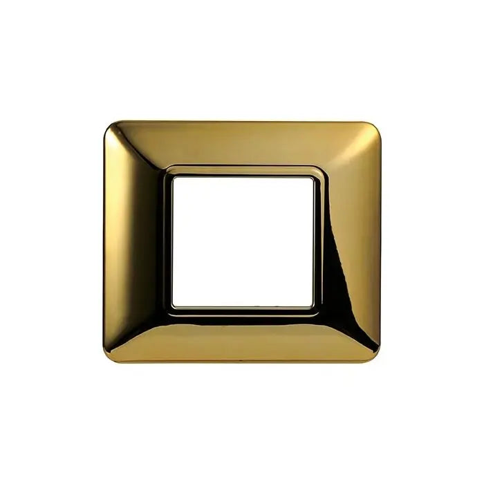 Placca compatibile Bticino Matix 2 moduli plastica colore oro lucido