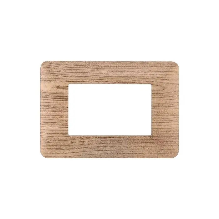 Placca compatibile Bticino Matix 3 moduli plastica colore legno chiaro