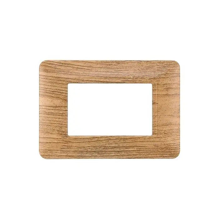 Placca compatibile Bticino Matix 3 moduli plastica colore legno scuro