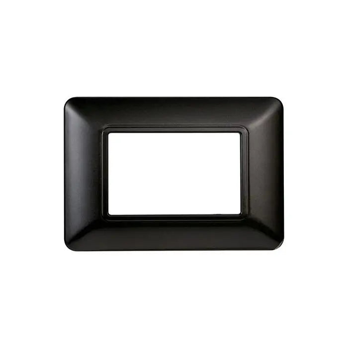 Placca compatibile Bticino Matix 3 moduli plastica colore acciaio scuro