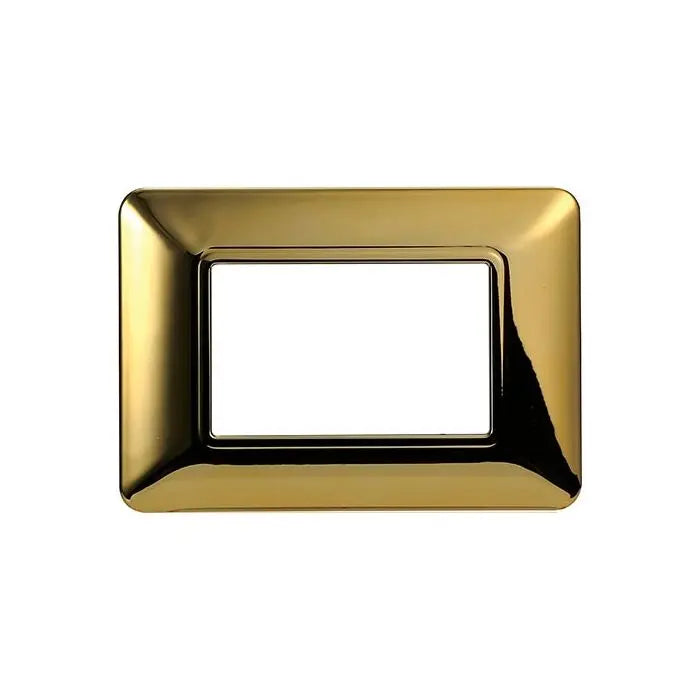 Placca compatibile Bticino Matix 3 moduli plastica colore oro lucido