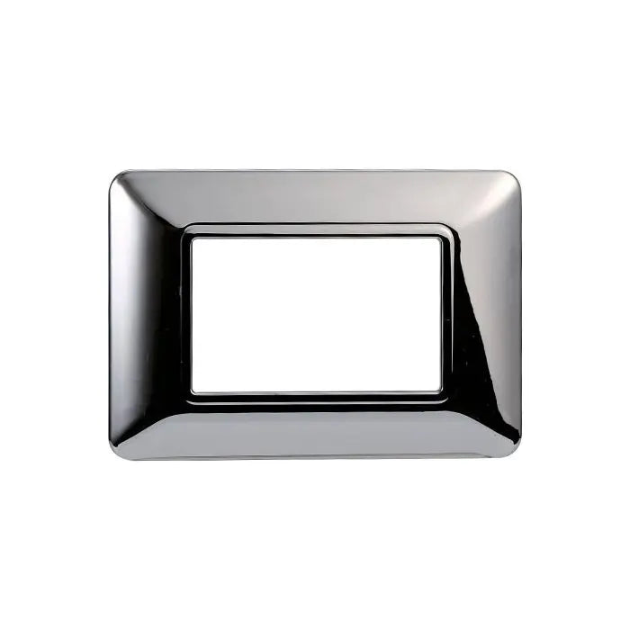 Placca compatibile Bticino Matix 3 moduli plastica colore cromato lucido