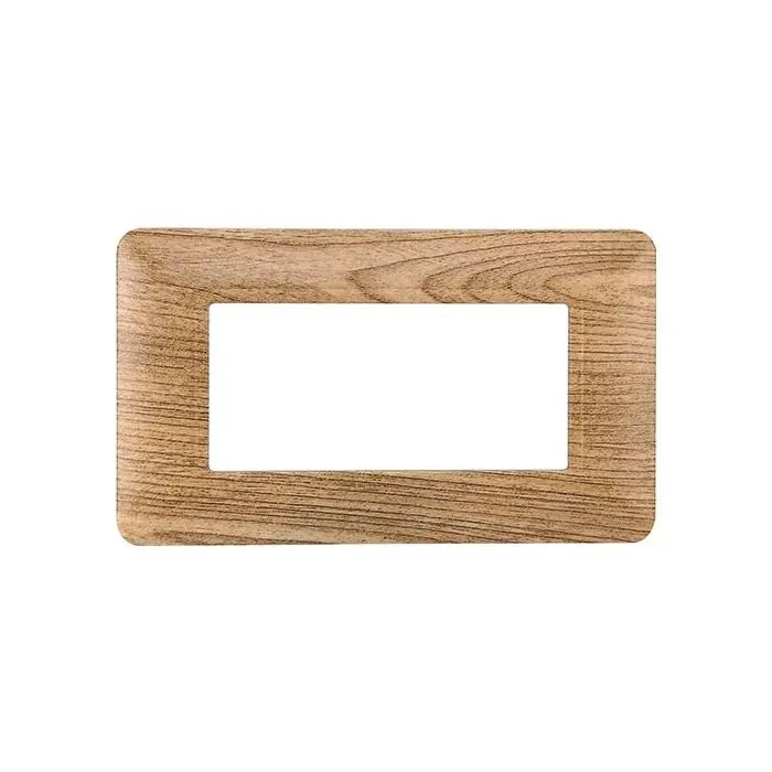 Placca compatibile Bticino Matix 4 moduli plastica colore legno scuro