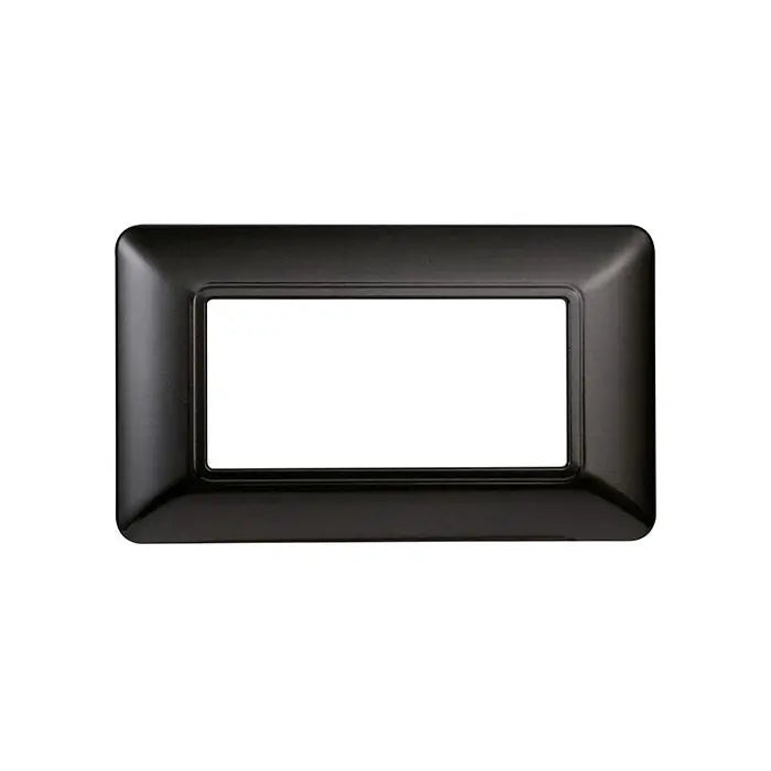 Placca compatibile Bticino Matix 4 moduli plastica colore acciaio scuro