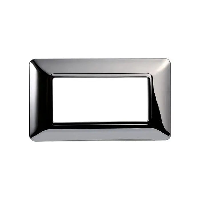 Placca compatibile Bticino Matix 4 moduli plastica colore cromato lucido
