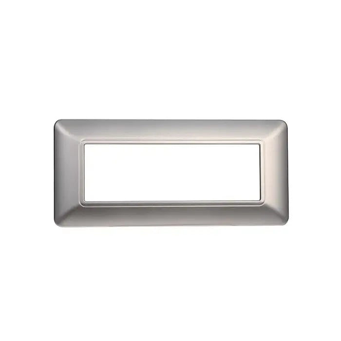 Placca compatibile Bticino Matix 6 moduli plastica colore argento
