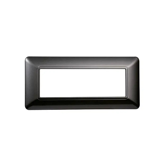 Placca compatibile Bticino Matix 6 moduli plastica colore acciaio scuro