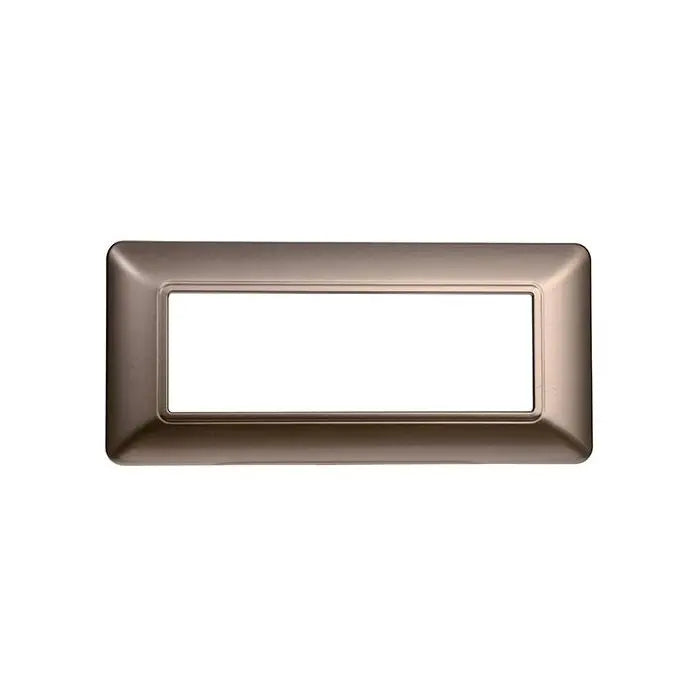 Placca compatibile Bticino Matix 6 moduli plastica colore bronzo